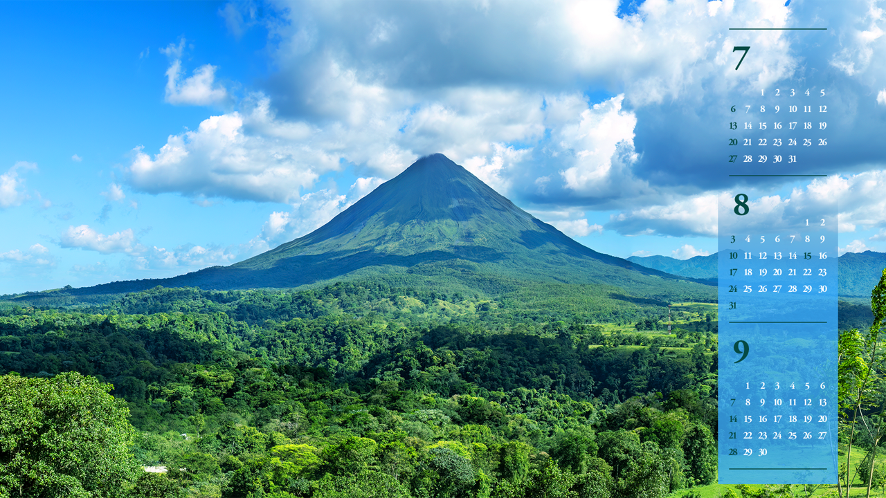 02 아레날화산과 울창한 숲 B - 2025년8월 노트북배경화면