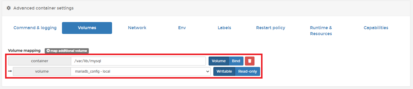 컨테이너 볼륨 연결