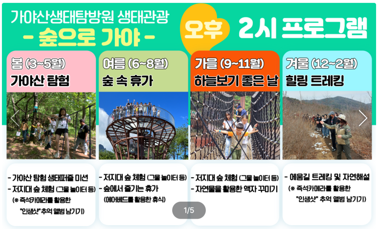 가야산 생태탐방원 예약 및 이용방법