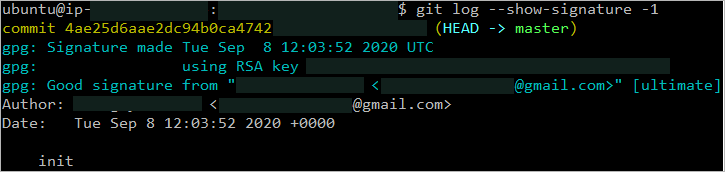 git log GPG 서명 보기 커맨드