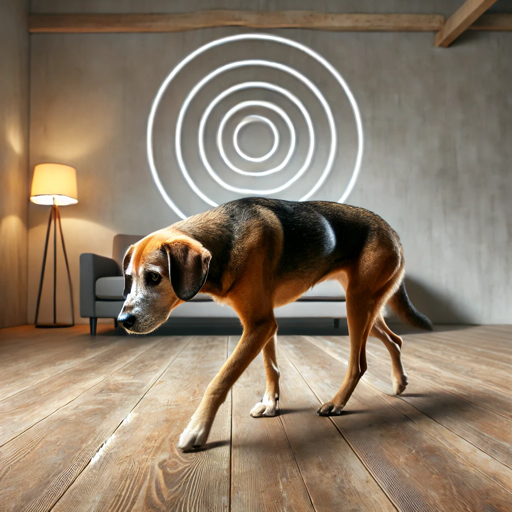 방향 감각을 잃고 같은 곳을 맴도는 치매 강아지