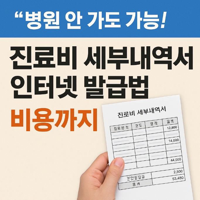 진료비 세부내역서 인터넷 발급