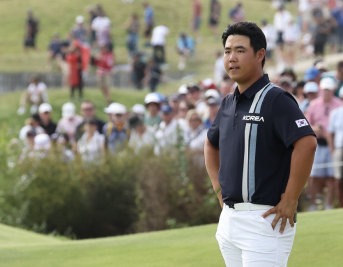 파리올림픽 최종 순위 8위, 플레이오프 1차전 공동 50위로 2차전 진출 실패한 김주형 (사진출처.연합뉴스)