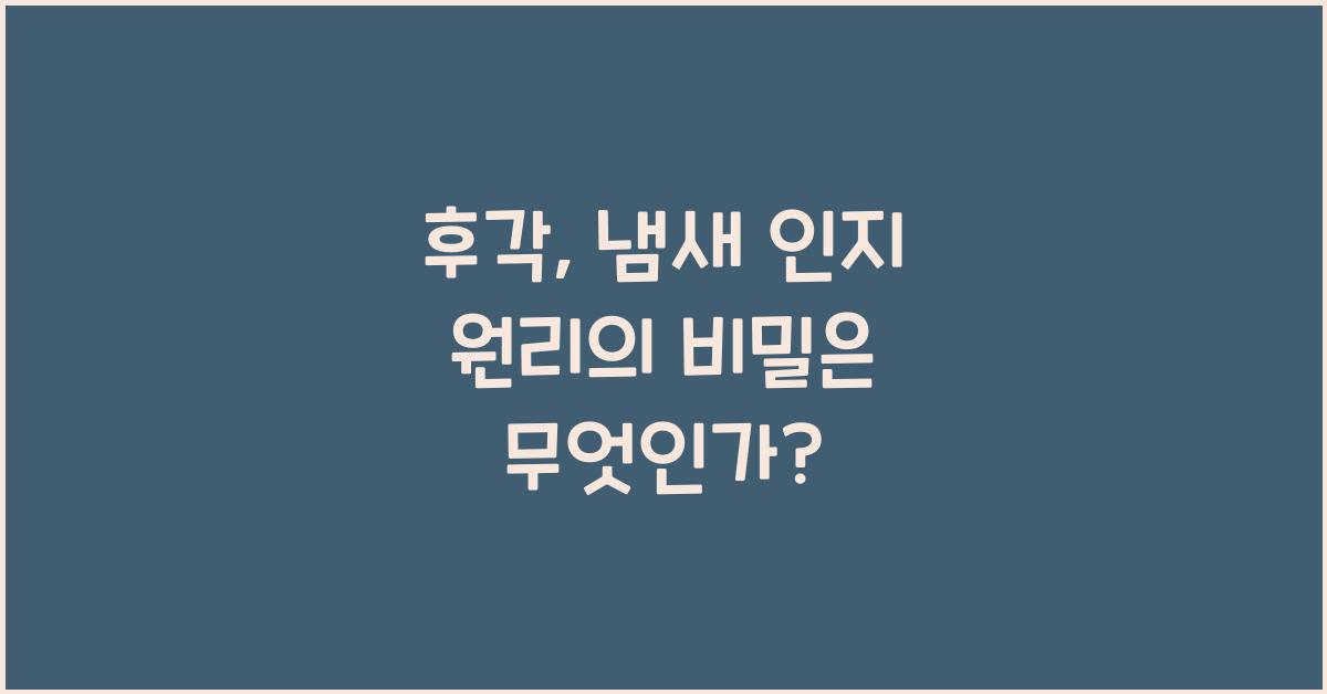 후각, 냄새 인지 원리