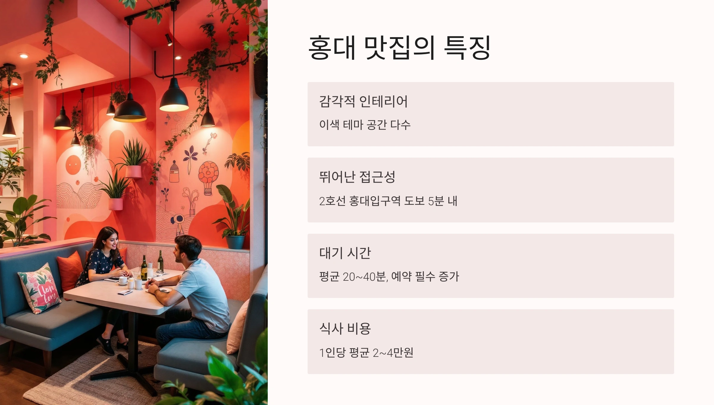 🍽 홍대 맛집의 특징