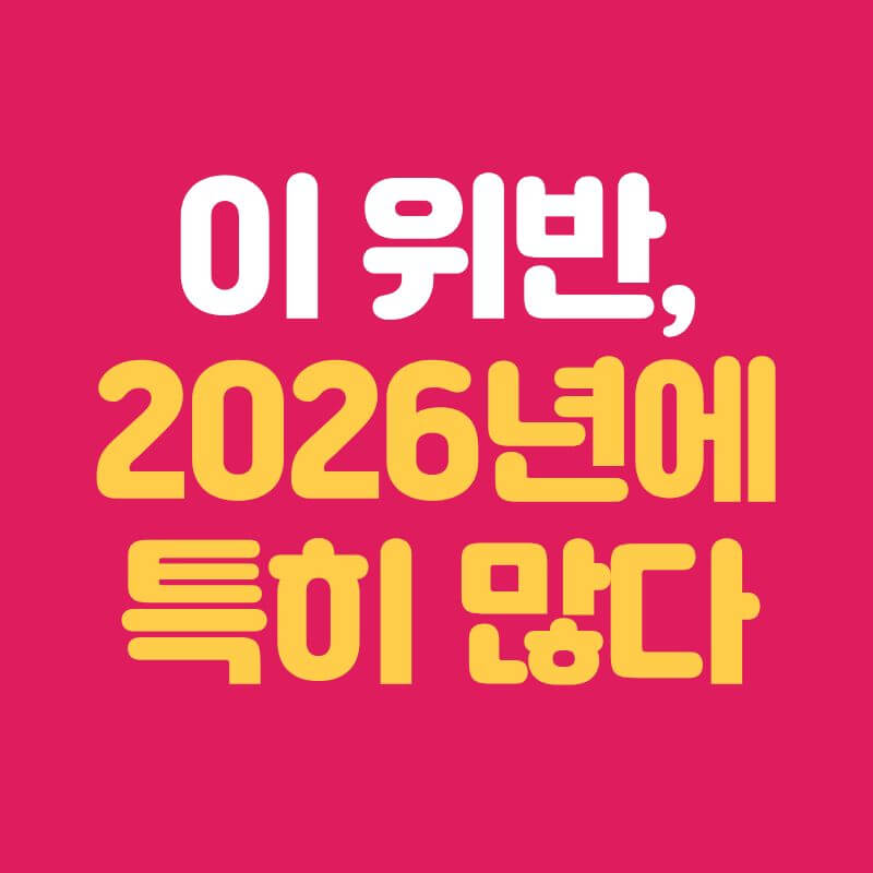 2026년 달라지는 교통법규 총정리|운전자 과태료·벌점 이렇게 바뀝니다