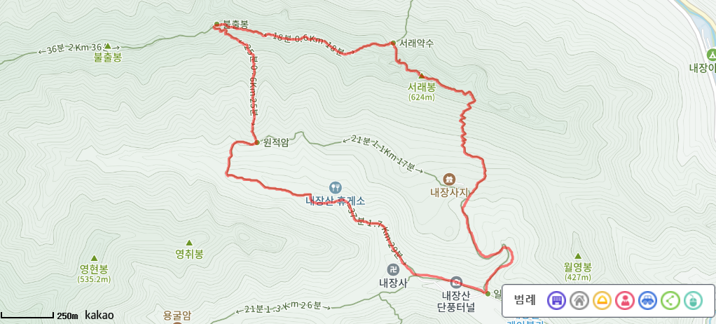 내장산 등산코스, 등산지도, 등산코스 추천