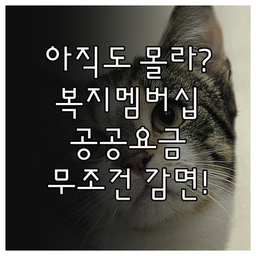복지로 복지멤버십 가입으로 공공요금 ..