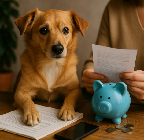 강아지와 보험서류