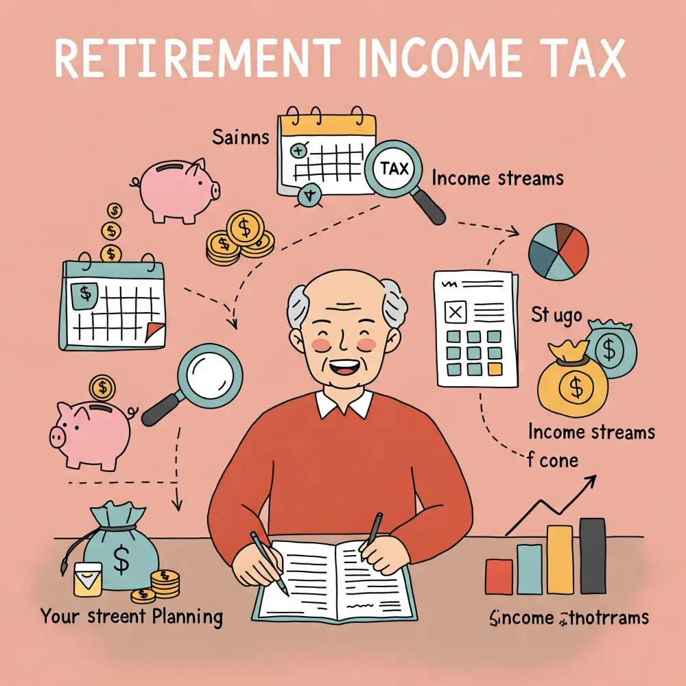 퇴직소득세 계산하는 중년남자