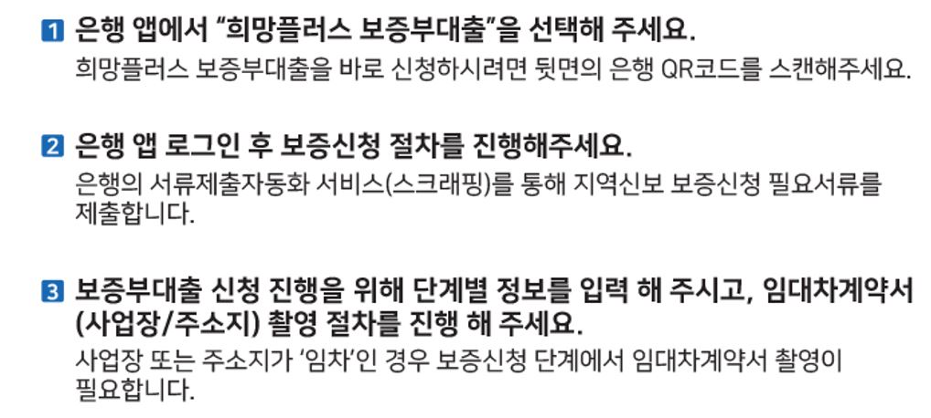 희망플러스 보증부 대출 신청 방법