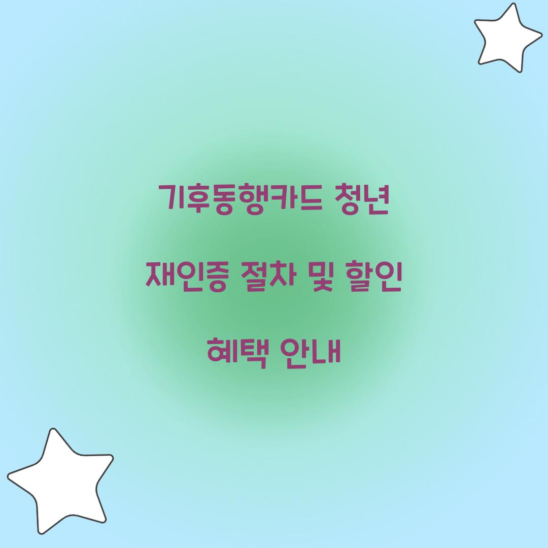 기후동행카드 청년 재인증