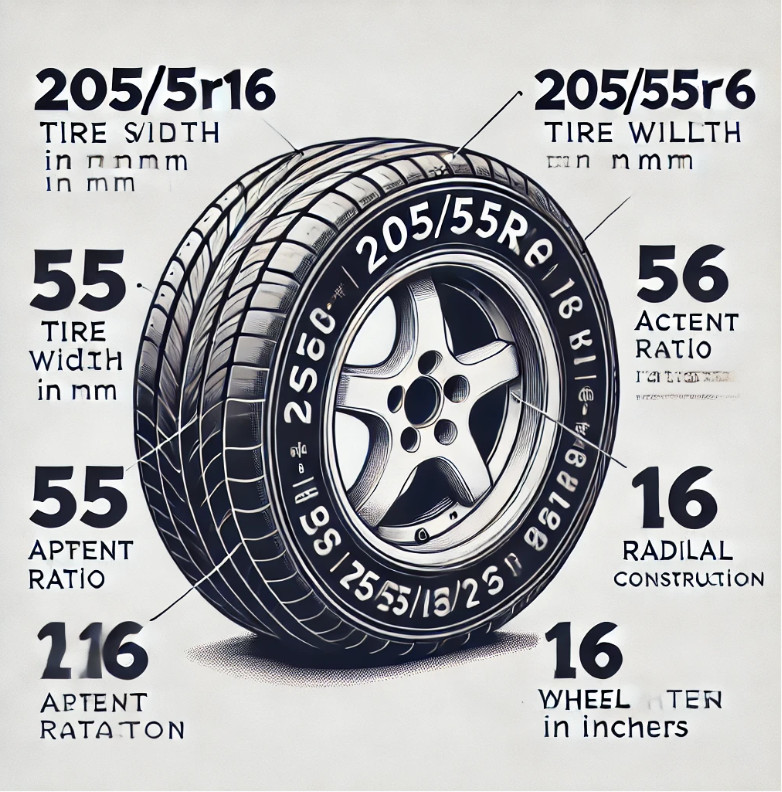 타이어 사이즈 이미지