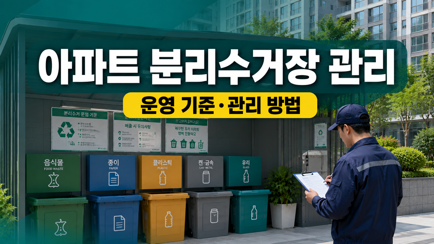 아파트 분리수거장 관리 방법, 공동주택 시설관리자가 알아야 할 운영 기준