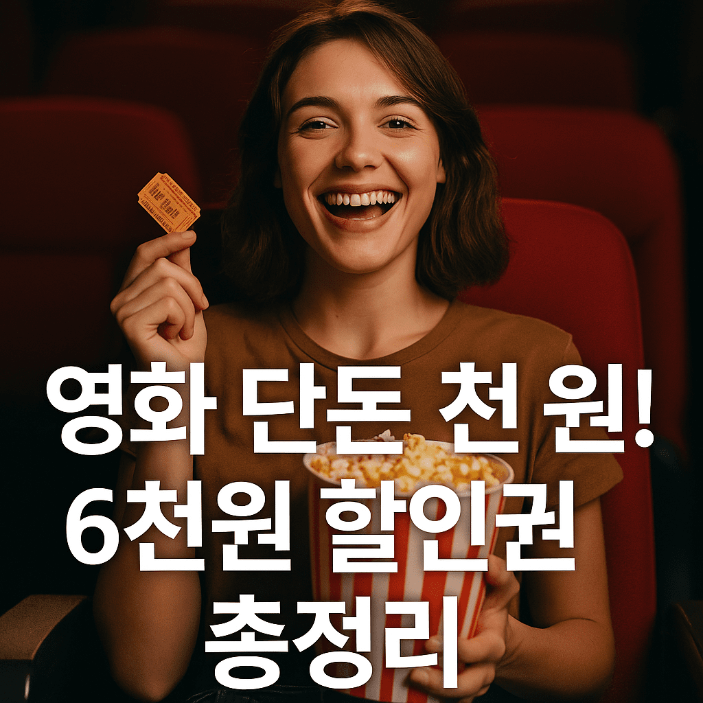7월 25일부터 영화 단돈 1천 원? 영화 6천원 할인권 완전 정리