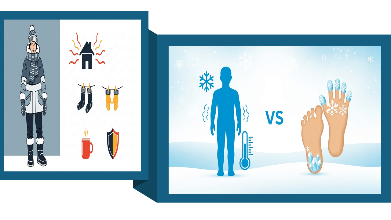 저체온증과 동상의 차이점 (원인, 증상, 예방법)