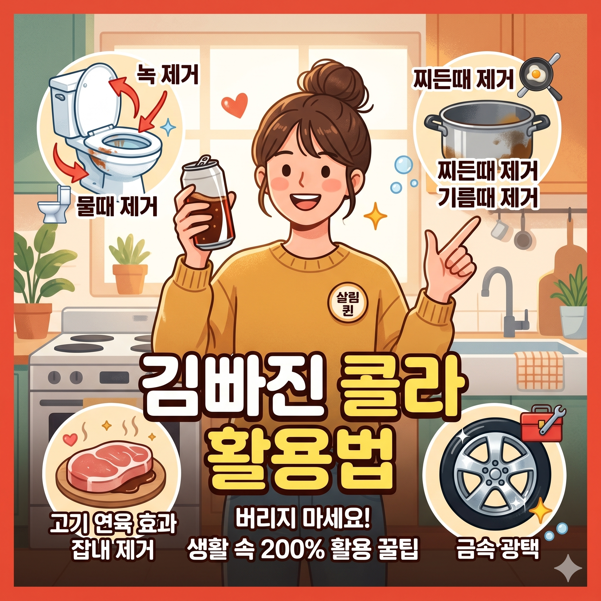 김빠진 콜라 활용법: 버리지 마세요! 생활 속 200% 활용 꿀팁