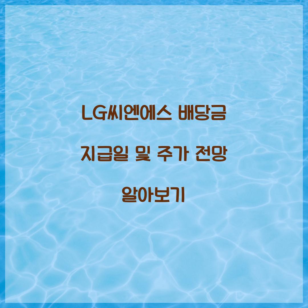 LG씨엔에스 배당금 지급일