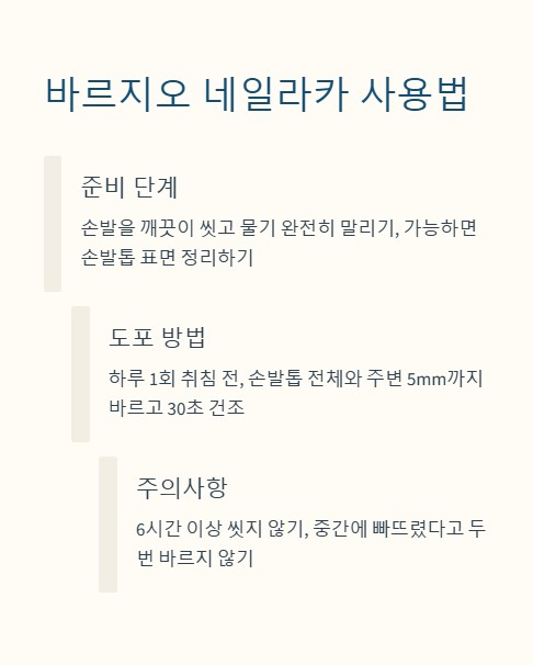 바르지오 네일라카 사용법