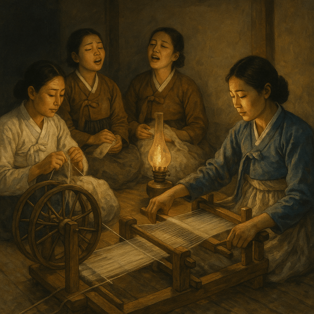 길쌈노래와 베틀소리 – 여인들의 밤을 비추던 생활의 음악