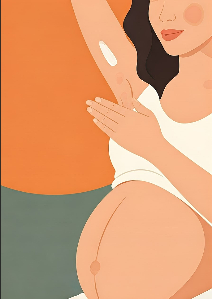 임산부의 겨드랑이 착색 그림