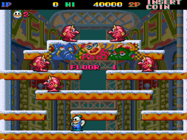 스노우-브라더스-오락실게임-시작-화면