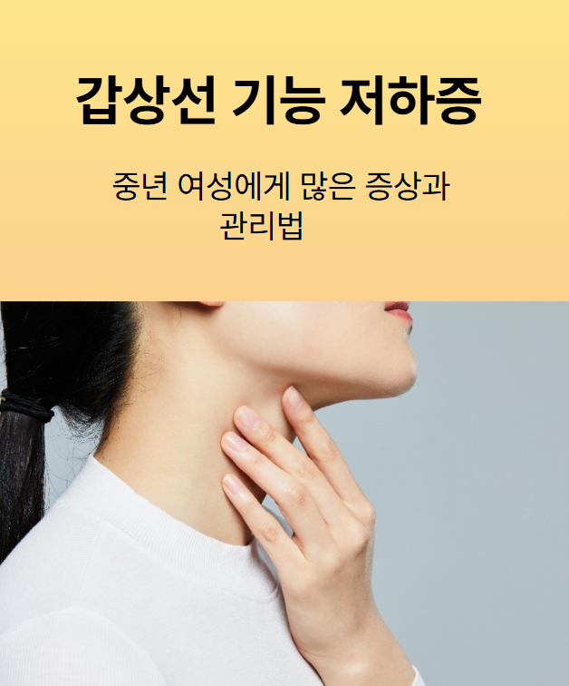 갑상선 기능 저하증 – 중년 여성에게 많은 증상과 관리법