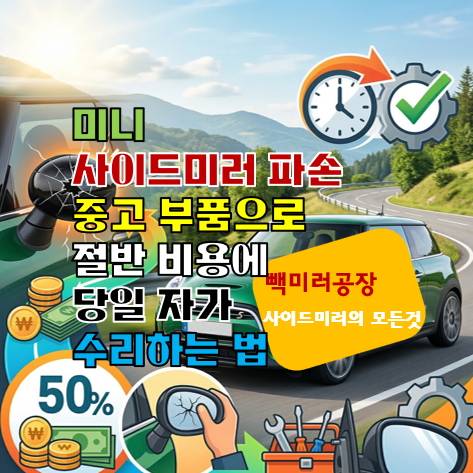 미니 사이드미러 파손 중고 부품으로 절반 비용에 당일 자가 수리하는 법