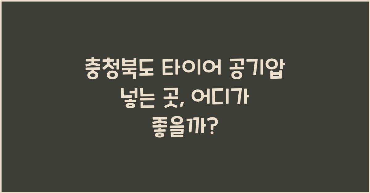 충청북도 타이어 공기압 넣는 곳