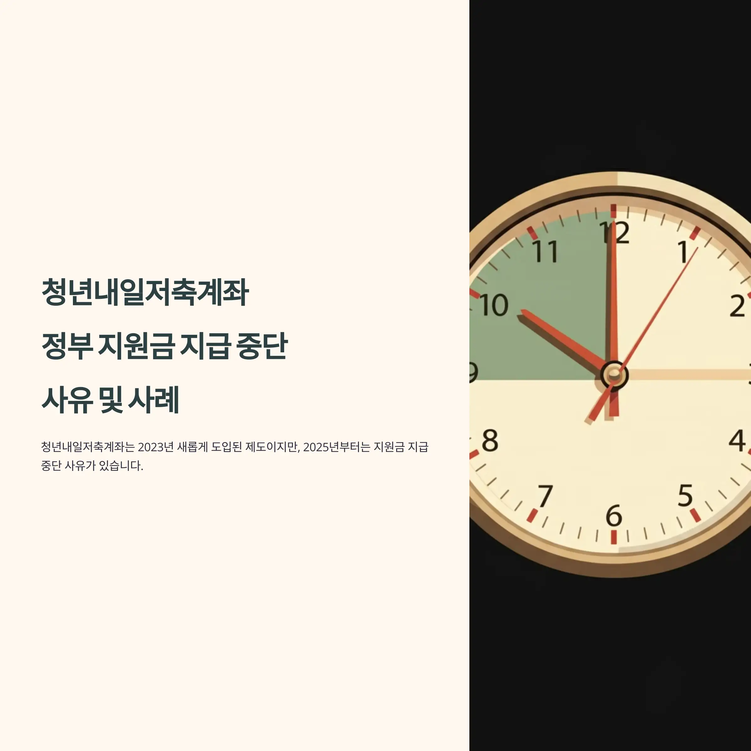 청년내일저축계좌 정부 지원금 지급 중단 사유 및 사례