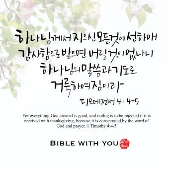 디모데전서 4장 12절 묵상 - 누구든지 네 연소함을 업신여기지 못하게 하고 믿는 자에게 본이 되어_7