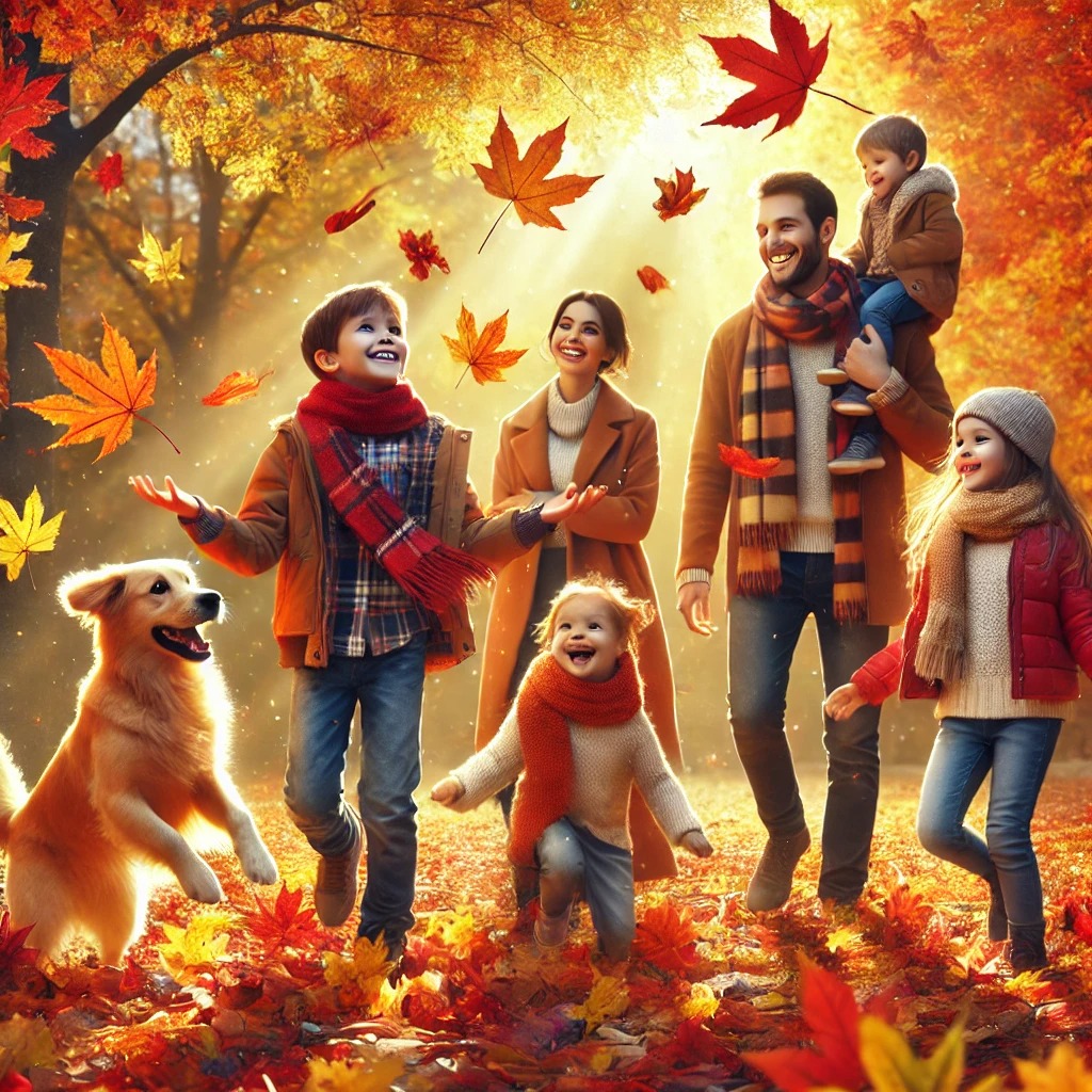 가을-단풍-구경하는-가족들