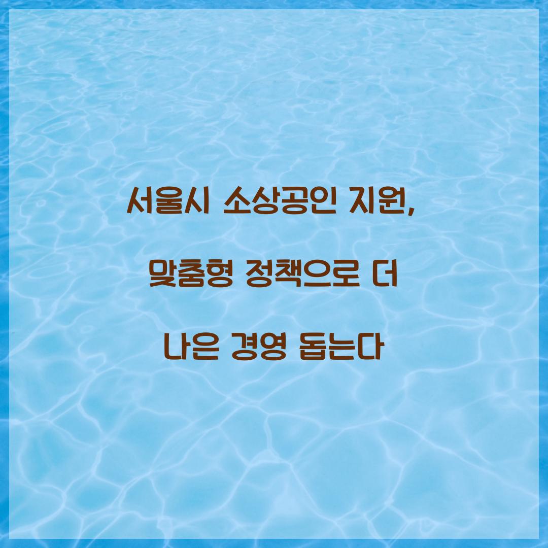 서울시 소상공인 지원