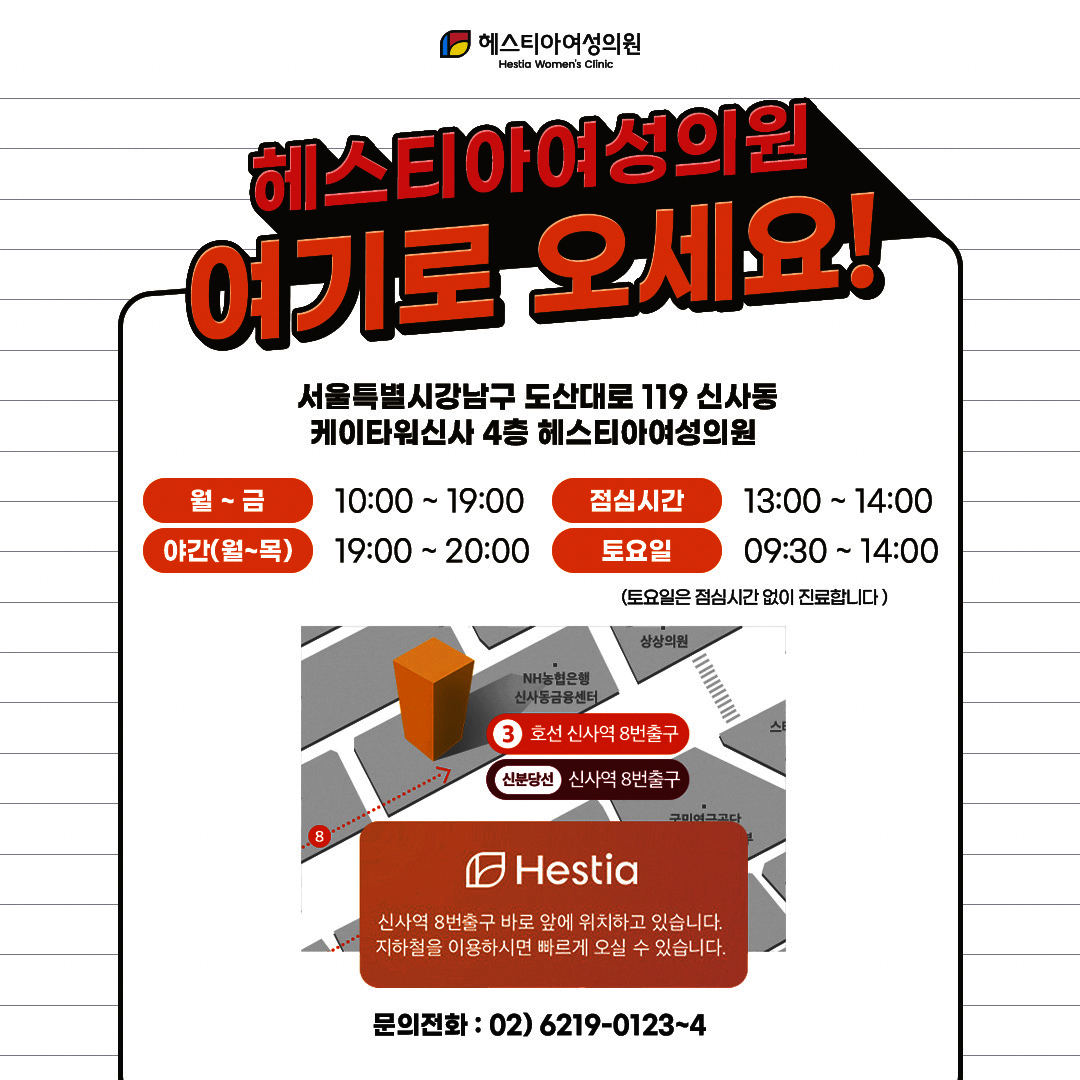 헤스티아 여성의원 신사본점 오시는길