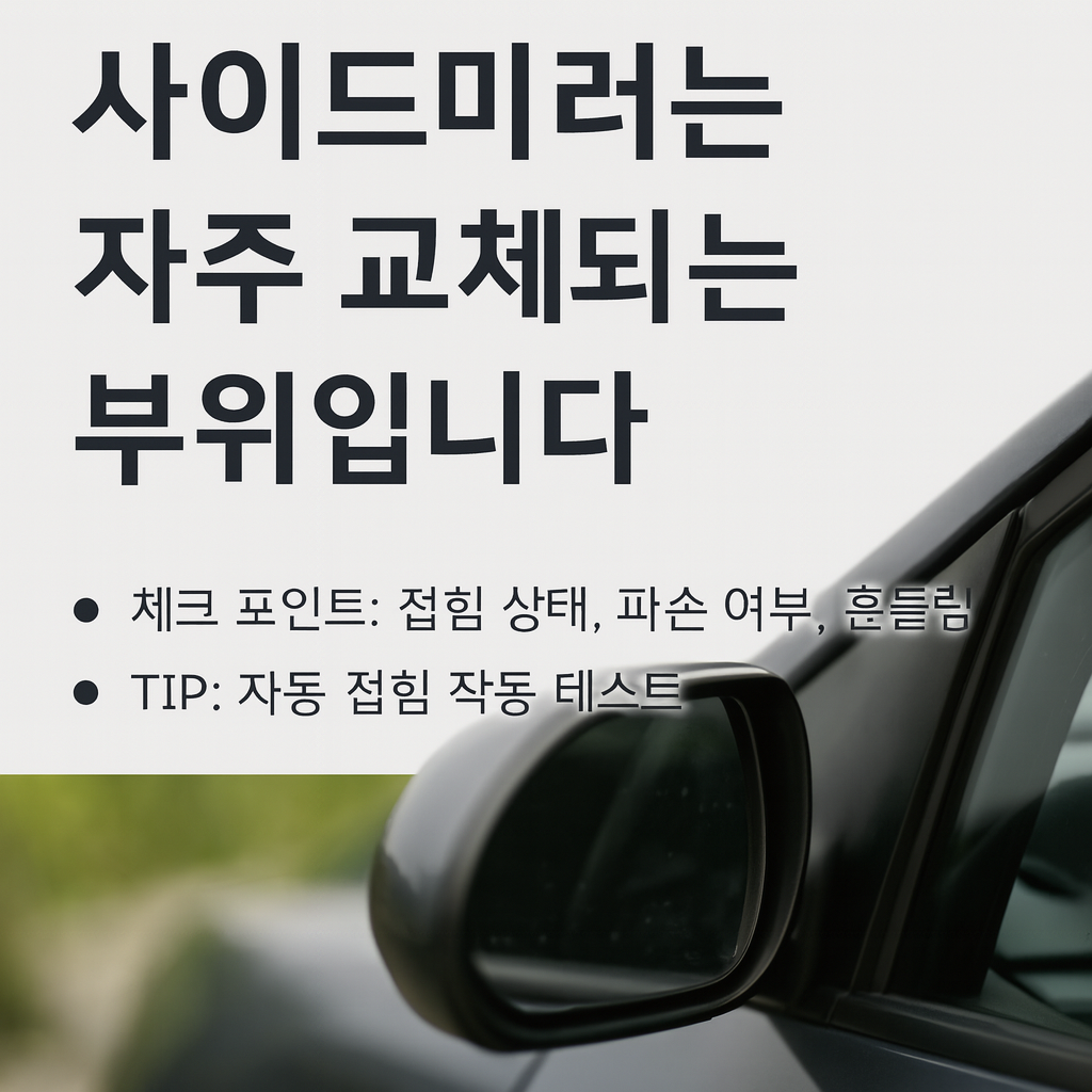 중고차 타이어를 클로즈업한 이미지. 타이어 옆면에 DOT 코드가 선명하게 보이며, 상단에는 “타이어는 말이 없습니다. 숫자를 보세요”라는 문구가 한글로 크게 표시되어 있음.