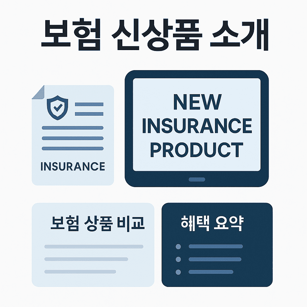 보험 신상품 소개, 상품 비교 및 혜택 요약 시각 자료