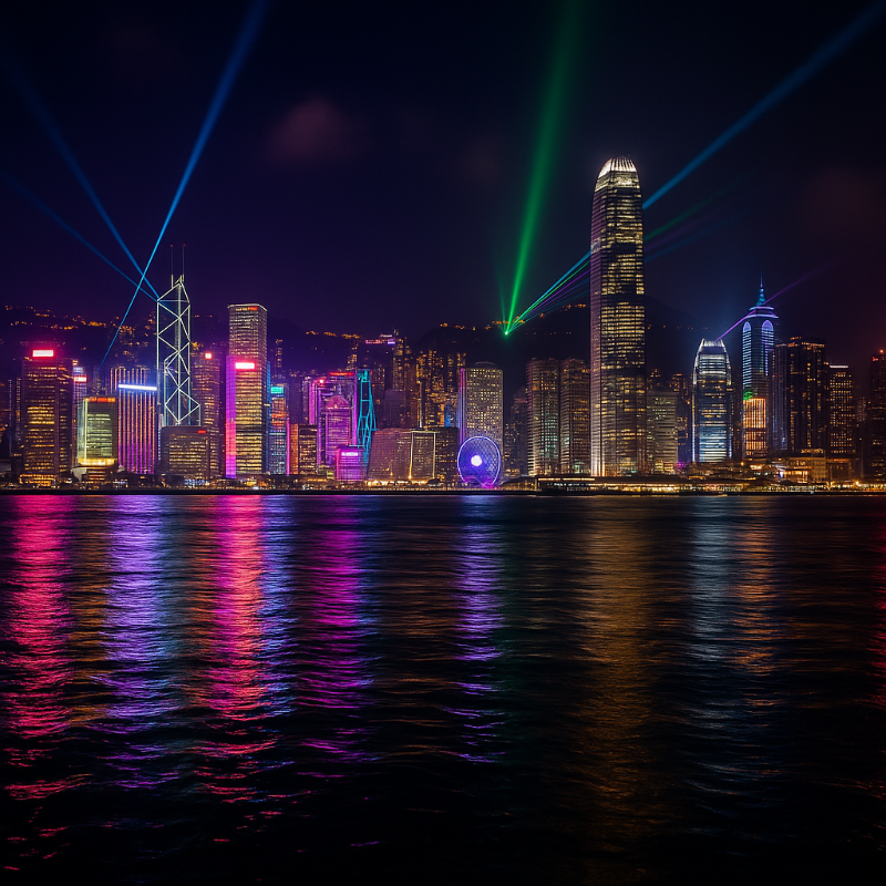 홍콩 빅토리아 하버의 야경