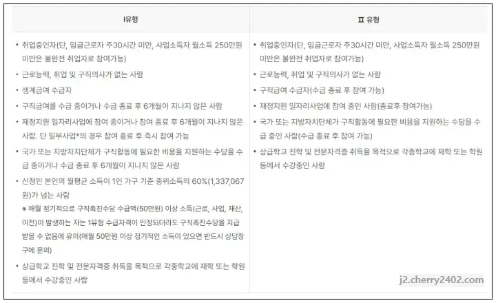 국민취업지원제도 참여 제외 대상