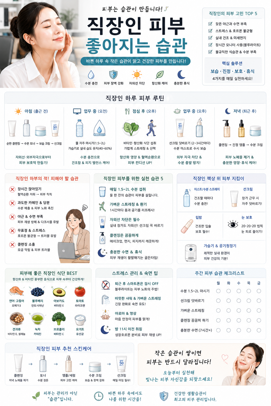 직장인 피부 좋아지는 습관 관련 사진