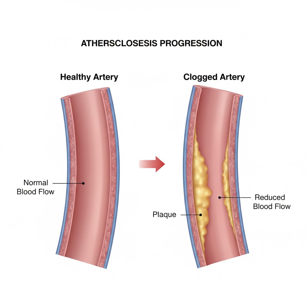 정상 혈관과 동맥경화 혈관 비교