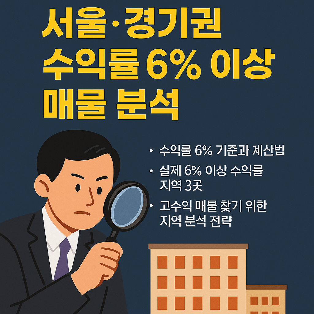서울&middot;경기권 수익률 6% 이상 매물 분석 &ndash; 실전 투자 가이드