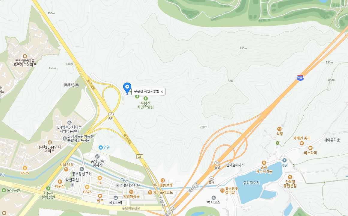 무봉산 자연휴양림 지도