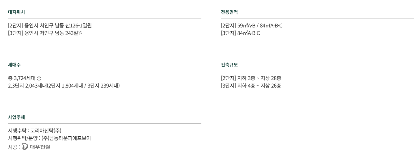 용인 푸르지오 원클러스터 2,3단지 개요