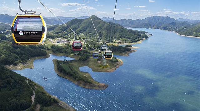 청풍호반 케이블카