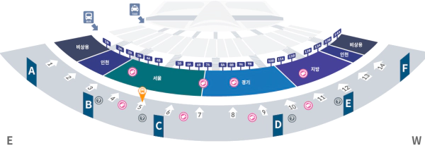 6002번 공항버스 승차장 T1