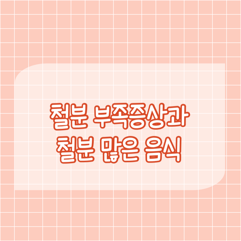 철분부족증상과 철분 많은 음식 글자 이미지