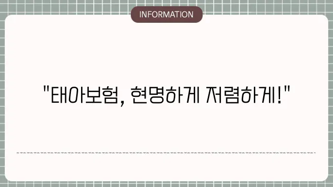 태아보험 금액 합리적인 예산 설정법