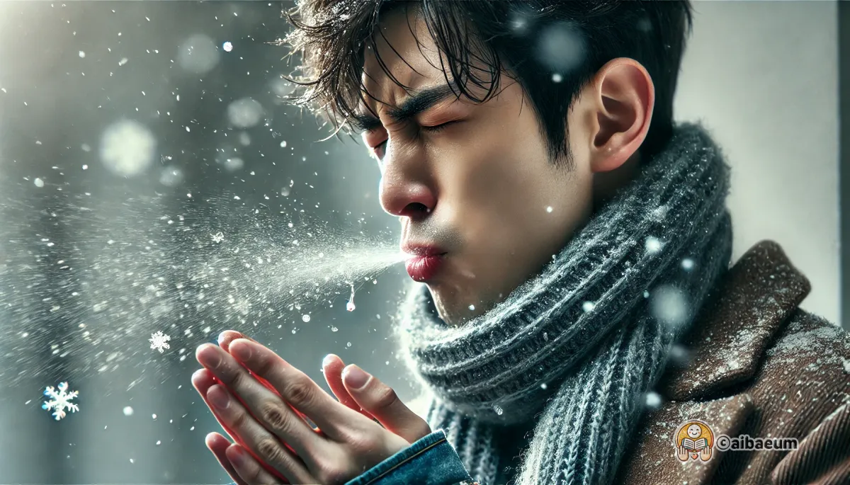 남자가-재채기를-하며-비말을-전파한다