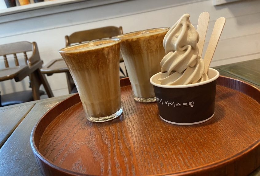 초당옥수수커피와 아이스크림