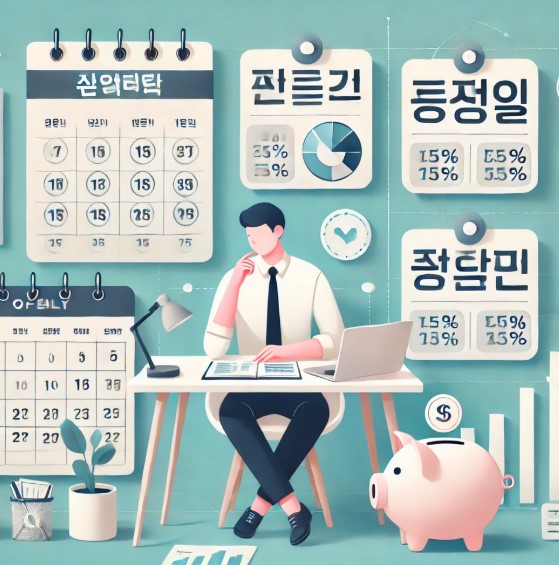 월급을 체계적으로 괸리하는 직장인의 모습
